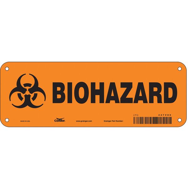 Safety Sign, 3 1/2 in H, 10 in W, Polyethylene, Vertical Rectangle, English, 447V80