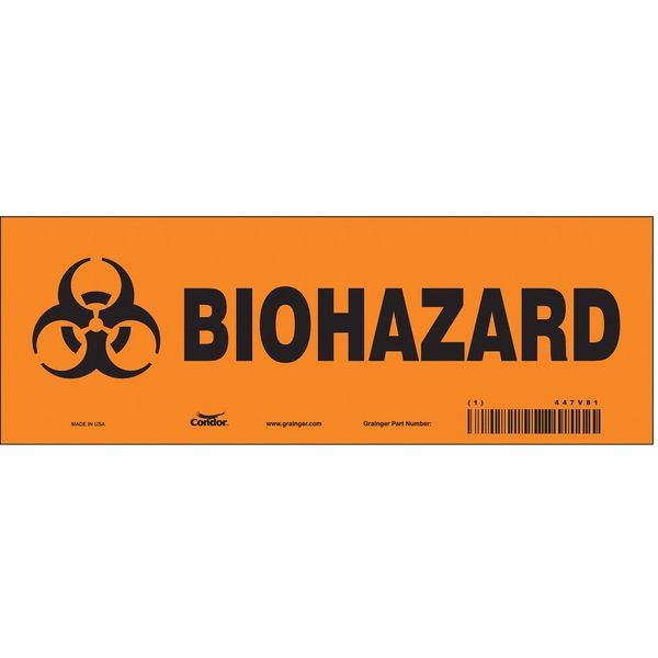 Safety Sign, 3 1/2 in H, 10 in W, Vinyl, Vertical Rectangle, English, 447V81