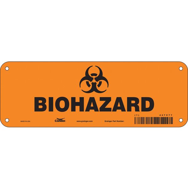 Safety Sign, 3 1/2 in H, 10 in W, Polyethylene, Vertical Rectangle, English, 447V77
