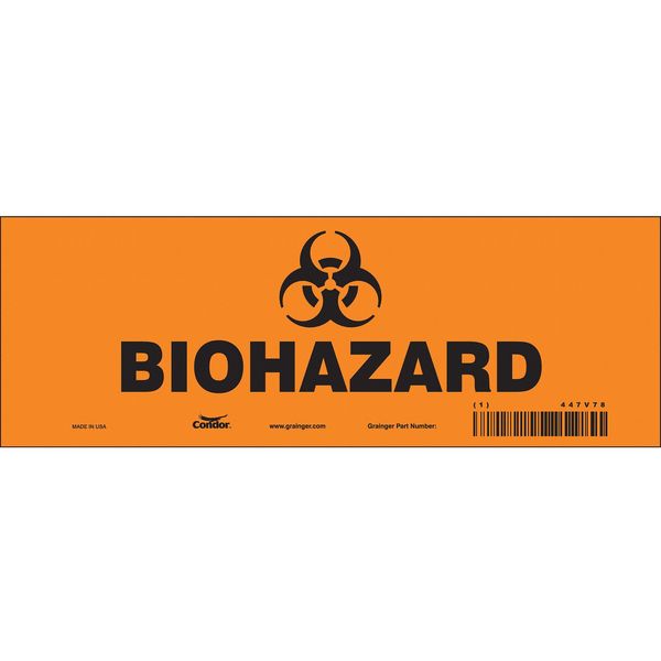 Safety Sign, 3 1/2 in H, 10 in W, Vinyl, Vertical Rectangle, English, 447V78