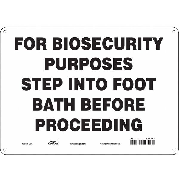 Biohazard Sign, 10 in H, 14 in W, Polyethylene, Horizontal Rectangle, English, 447V47