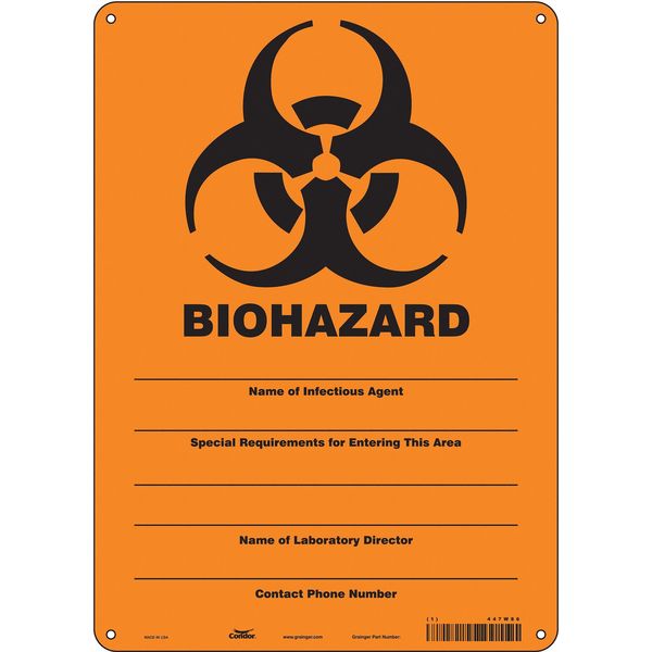Safety Sign, 14 in Height, 10 in Width, Polyethylene, Vertical Rectangle, English, 447W86
