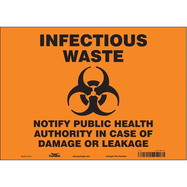 Safety Sign, 10 in Height, 14 in Width, Vinyl, Horizontal Rectangle, English, 447W72