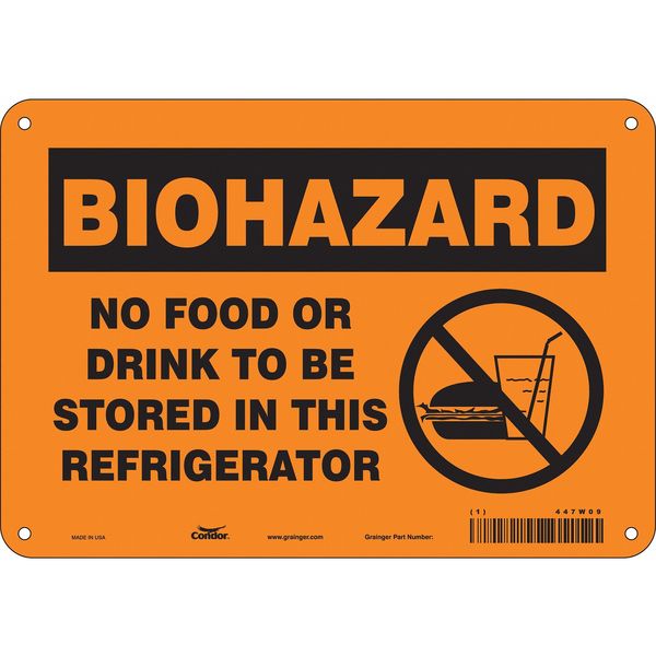 Safety Sign, 7 in Height, 10 in Width, Polyethylene, Vertical Rectangle, English, 447W09