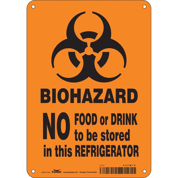 Safety Sign, 10 in Height, 7 in Width, Polyethylene, Horizontal Rectangle, English, 447W15