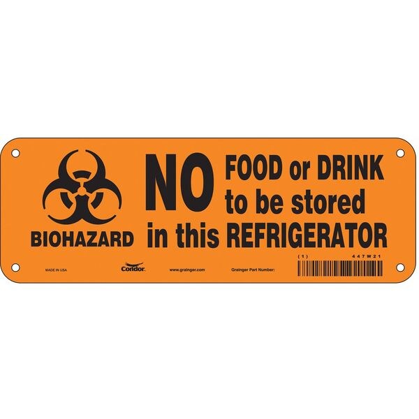 Safety Sign, 3 1/2 in H, 10 in W, Polyethylene, Vertical Rectangle, English, 447W21