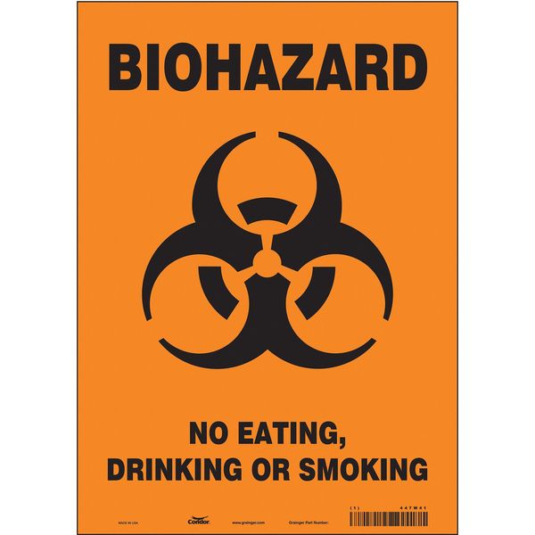 Safety Sign, 14 in Height, 10 in Width, Vinyl, Vertical Rectangle, English, 447W41
