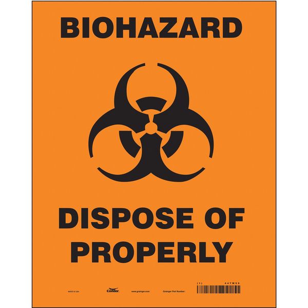 Safety Sign, 14 in Height, 10 in Width, Vinyl, Vertical Rectangle, English, 447W59