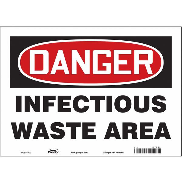 Safety Sign, 10 in Height, 14 in Width, Vinyl, Horizontal Rectangle, English, 447X23