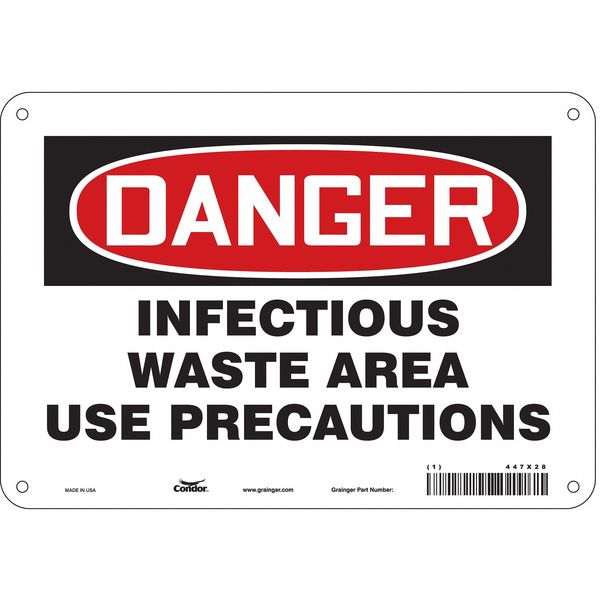 Safety Sign, 7 in Height, 10 in Width, Vinyl, Vertical Rectangle, English, 447X28