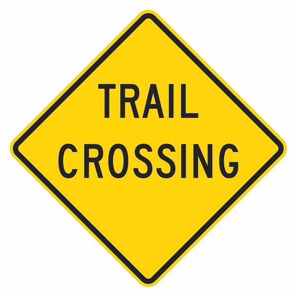 Trail Crossing Traffic Sign, 12 in H, 12 in W, Aluminum, Diamond, English, T1-1616-DG_12x12