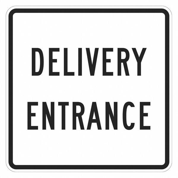 Delivery Entrance Sign For Parking Lots, 12 in H, 12 in W, Aluminum, Square, T1-1870-EG_12x12