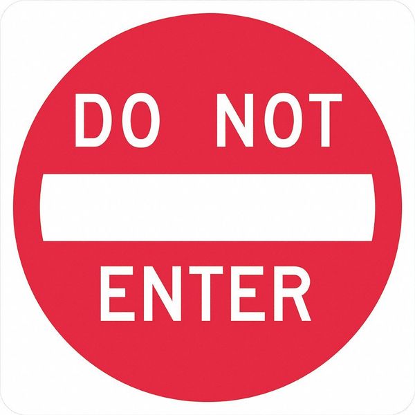 Do Not Enter Traffic Sign, 12 in H, 12 in W, Aluminum, Square, English, T1-1105-DG_12x12