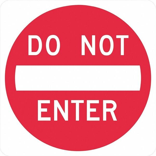 Do Not Enter Traffic Sign, 12 in H, 12 in W, Aluminum, Square, English, T1-1105-EG_12x12