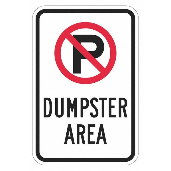 Reflective Dumpster Sign, 18x12in, Alumin, T1-1672-EG_12x18