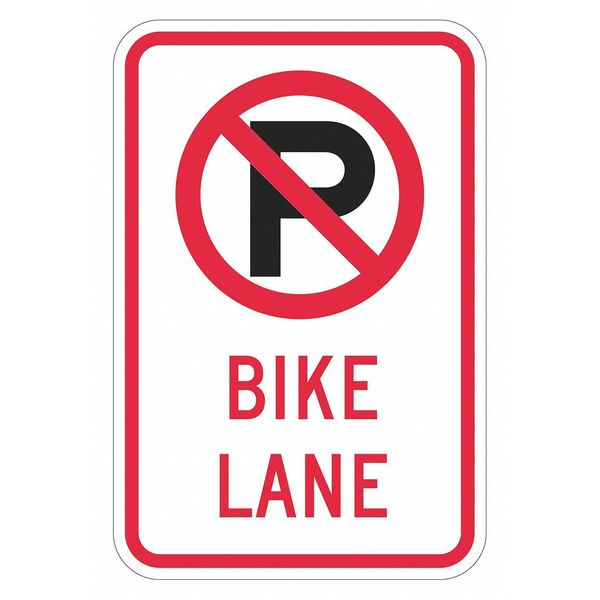 No Parking Bike Lane Sign, 18