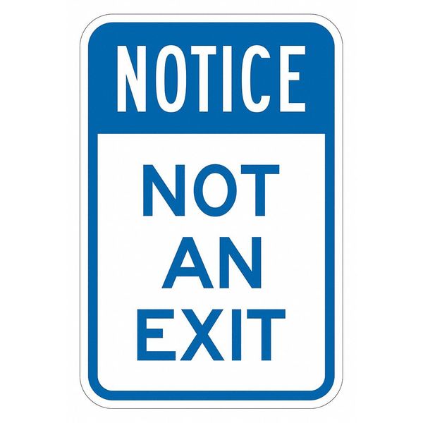 No Exit Sign For Parking Lots, 18 in H, 12 in W, Aluminum, Vertical  English, T1-1920-HI_12x18