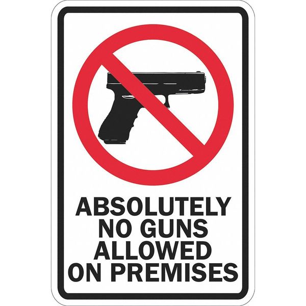 Facility Sign, 18 in H, 12 in W, Aluminum, Vertical Rectangle, English, T1-1240-DG_12x18