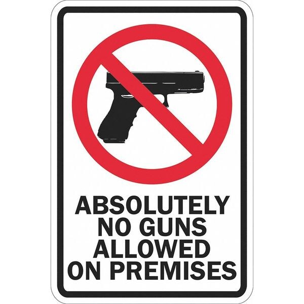 Facility Sign, 18 in H, 12 in W, Aluminum, Vertical Rectangle, English, T1-1240-EG_12x18