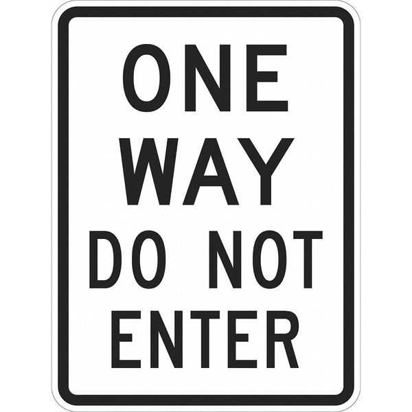 One Way Traffic Sign, 18 in H, 12 in W, Aluminum, Vertical Rectangle, English, T1-1017-HI_12x18