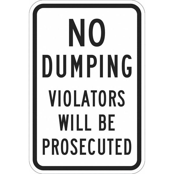 Facility Sign, 18 in H, 12 in W, Aluminum, Vertical Rectangle, English, T1-1119-EG_12x18