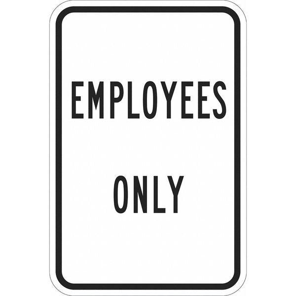 Rflctv Employee&Visitor Sign, 18x12in, Alu, T1-1124-EG_12x18