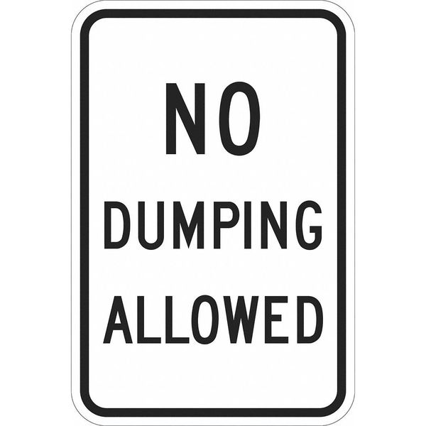 Facility Sign, 18 in H, 12 in W, Aluminum, Vertical Rectangle, English, T1-1242-HI_12x18
