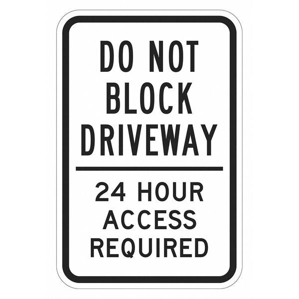 Driveway No Parking Sign, 18