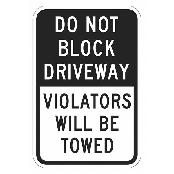 Driveway No Parking Sign, 18