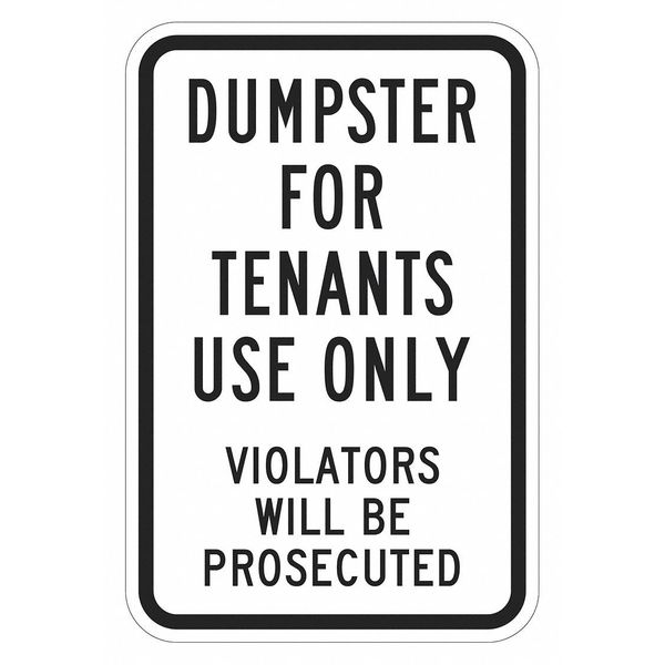 Facility Sign, 18 in H, 12 in W, Aluminum, Vertical Rectangle, English, T1-1687-EG_12x18
