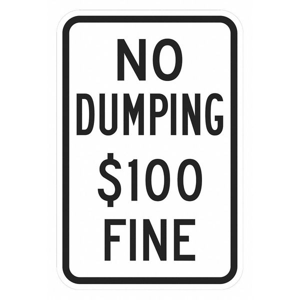 Facility Sign, 18 in H, 12 in W, Aluminum, Vertical Rectangle, English, T1-1700-DG_12x18