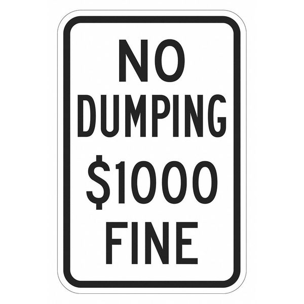 Facility Sign, 18 in H, 12 in W, Aluminum, Vertical Rectangle, English, T1-1701-DG_12x18