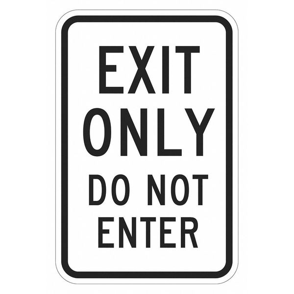 Exit Sign For Parking Lots, 18 in H, 12 in W, Aluminum, Vertical Rectangle, T1-1910-DG_12x18