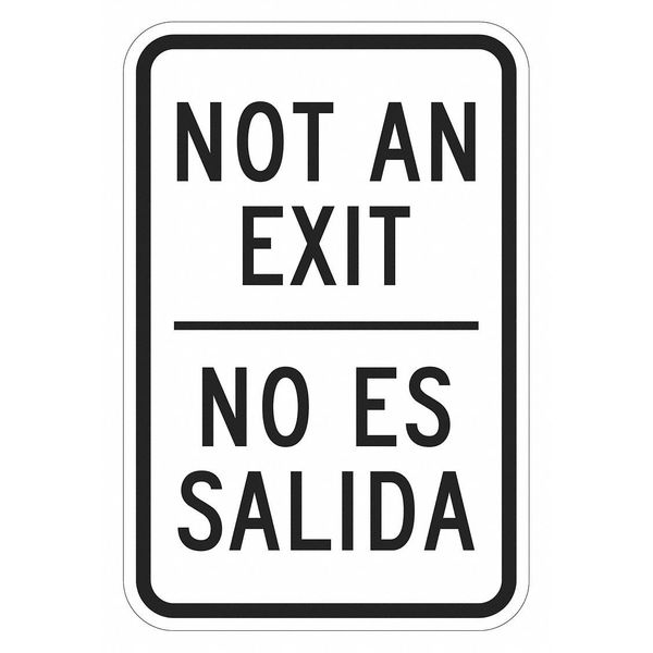 No Exit Sign For Parking Lots, 18 in Height, 12 in Width, Aluminum, Vertical Rectangle