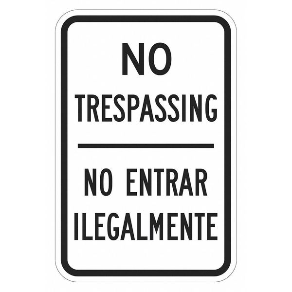Facility Sign, 18 in H, 12 in W, Aluminum, Vertical Rectangle, English, Spanish, T1-3095-DG_12x18