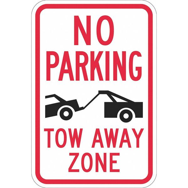 Tow Zone No Parking Sign, 18