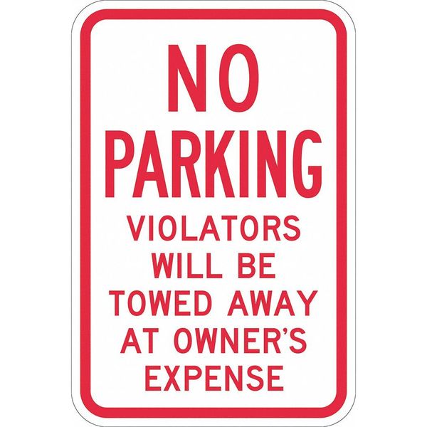 Tow Zone No Parking Sign, 18