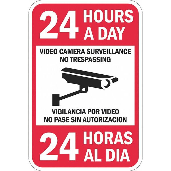 Facility Sign, 18 in Height, 12 in Width, Aluminum, Rectangle, English, Spanish