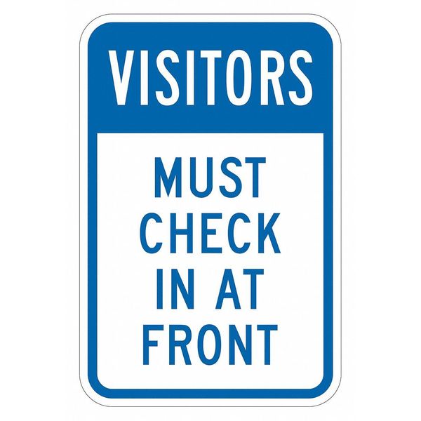 Facility Sign, 18 in H, 12 in W, Aluminum, Vertical Rectangle, English, T1-6111-EG_12x18