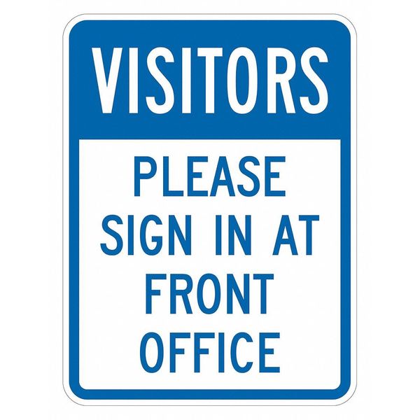 Facility Sign, 18 in H, 12 in W, Aluminum, Vertical Rectangle, English, T1-6122-DG_12x18
