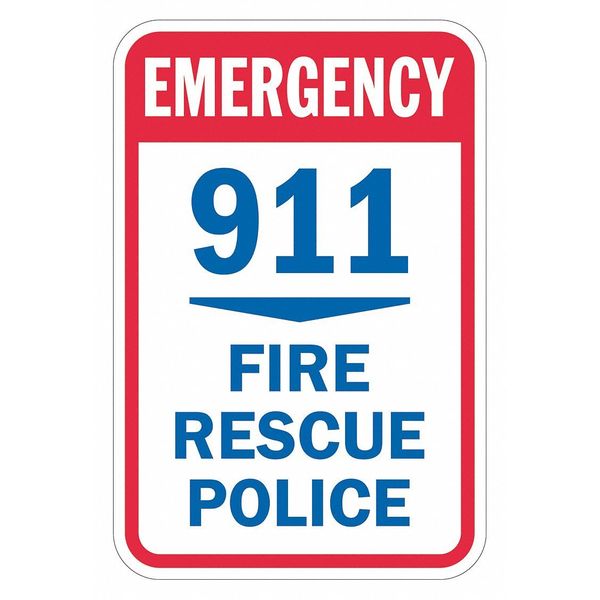 Facility Sign, 18 in H, 12 in W, Aluminum, Rectangle, English, T1-1772-EG_12x18