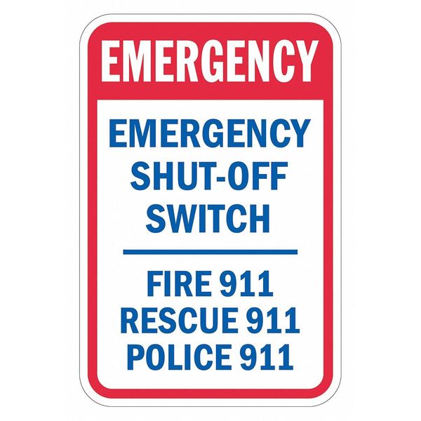 Facility Sign, 18 in H, 12 in W, Aluminum, Vertical Rectangle, English, T1-1809-DG_12x18