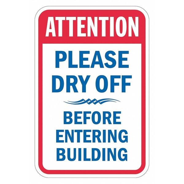 Security Sign, 18 in H, 12 in W, Aluminum, Vertical Rectangle, English, T1-1864-EG_12x18