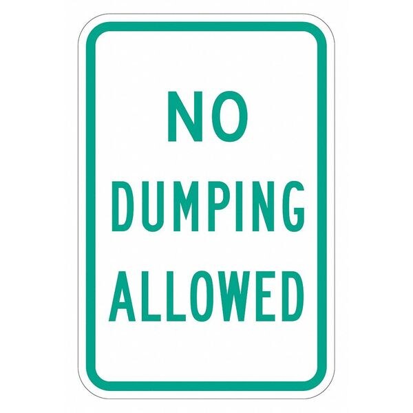 Facility Sign, 18 in H, 12 in W, Aluminum, Vertical Rectangle, English, T1-1708-DG_12x18