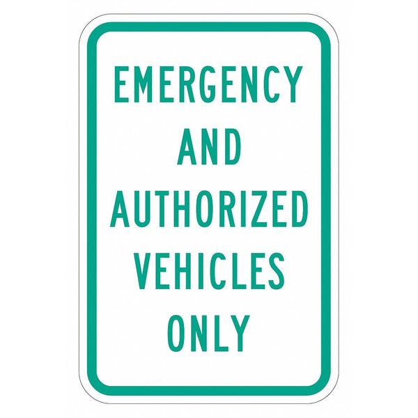 Emergency Vehicle Parking Sign, 18