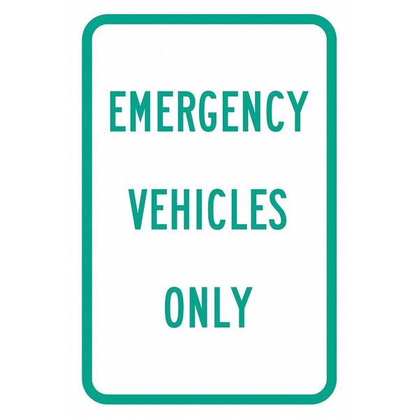 Emergency Vehicle Parking Sign, 18