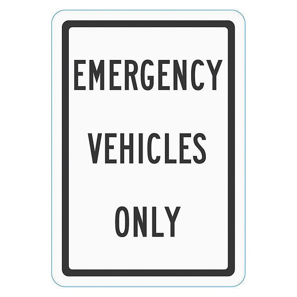 Emergency Vehicle Parking Sign, 18