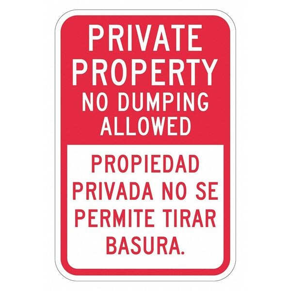 Warning Sign, 18 in H, 12 in W, Aluminum, Vertical Rectangle, English, Spanish, T1-1744-HI_12x18