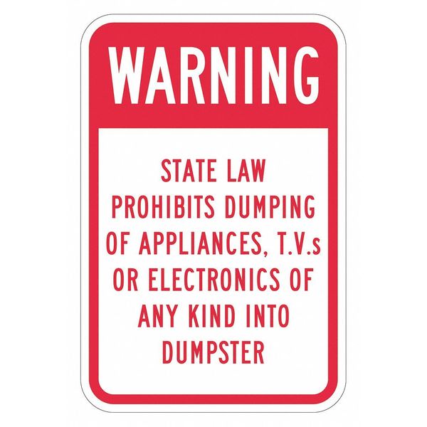 Facility Sign, 18 in H, 12 in W, Aluminum, Vertical Rectangle, English, Spanish, T1-1756-EG_12x18