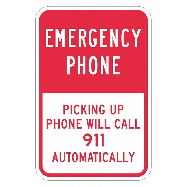 Informational Sign, 18 in Height, 12 in Width, Aluminum, Rectangle, English
